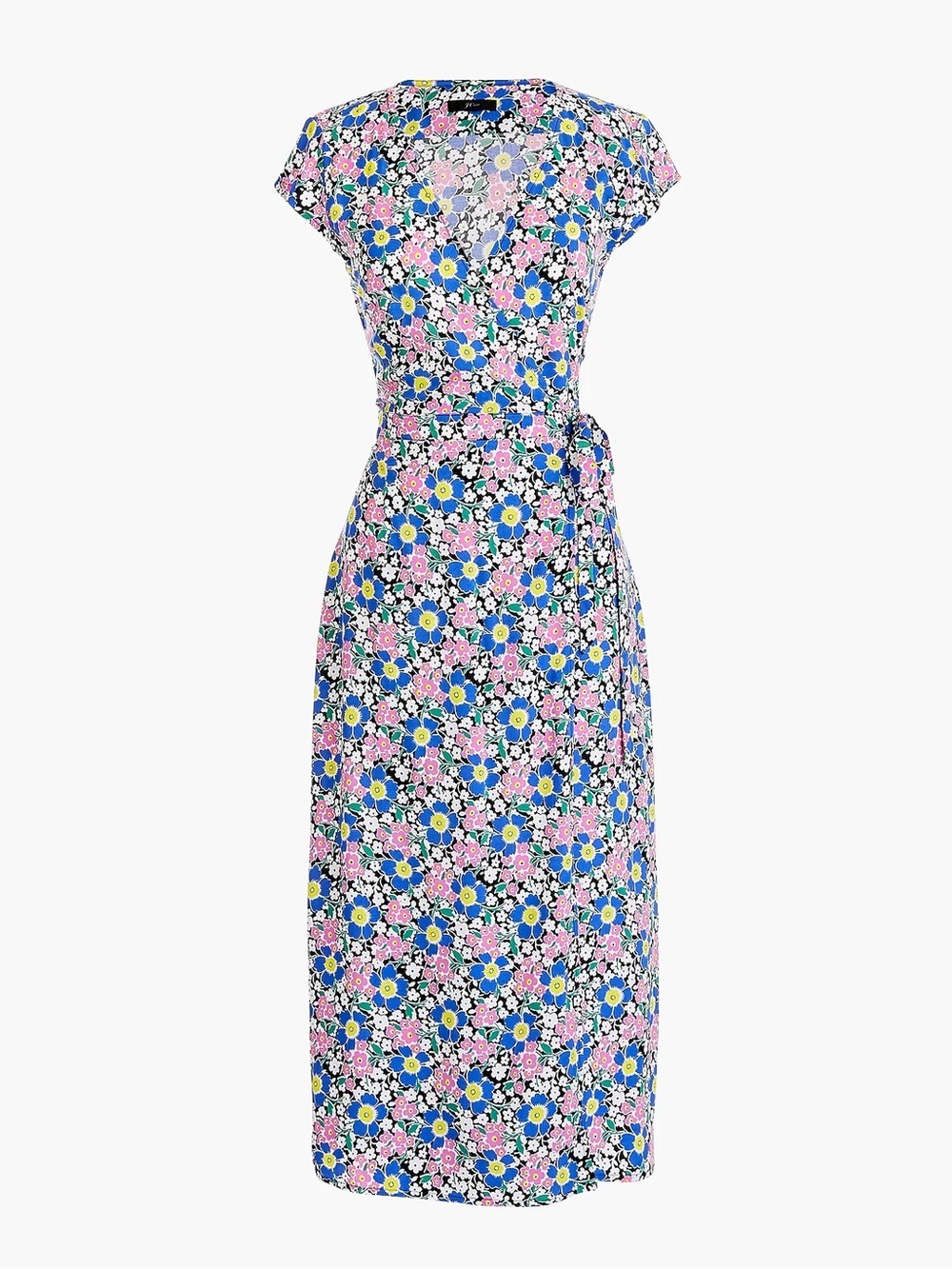 J Crew Floral Midi Wrap Dress S Tall